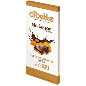   Dibette Nas sós karamella ízű krémmel töltött étcsokoládé tábla, hozzáadott cukor nélkül, édesítőszerekkel 80 g