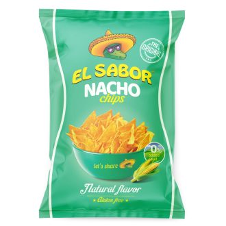   El sabor big nacho chips gluténmentes natúr 0% hozzáadott só nélkül 100 g