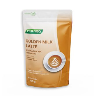   Nutriqa bio koffeinmentes vegán ashwaganda-kurkuma latte 125 g