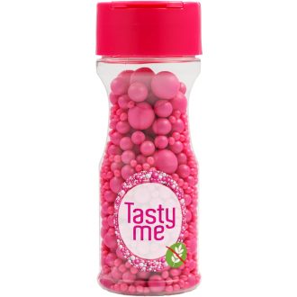   Tasty Me gluténmentes cukorgyöngy tortadekor mix málnarózsaszín 70 g