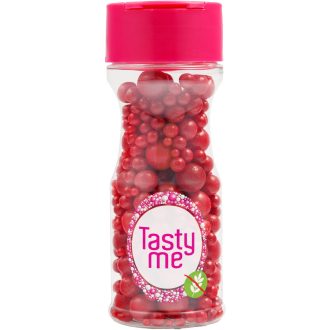   Tasty Me gluténmentes cukorgyöngy tortadekor mix piros 70 g
