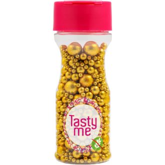   Tasty Me gluténmentes metallic pearls tortadekor mix antik arany 75 g