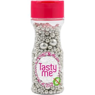   Tasty Me gluténmentes metallic pearls tortadekor mix ezüst 75 g