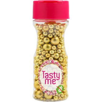   Tasty Me gluténmentes metallic pearls tortadekor mix vintage arany 75 g