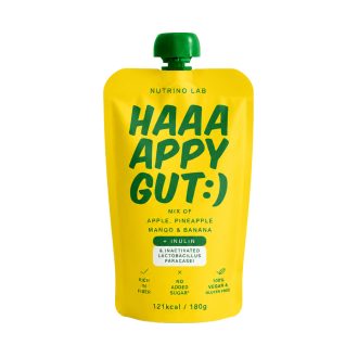   Nutrino Lab haaaappy gut - trópusi pre- és probiotikus gyümölcspüré 180 g