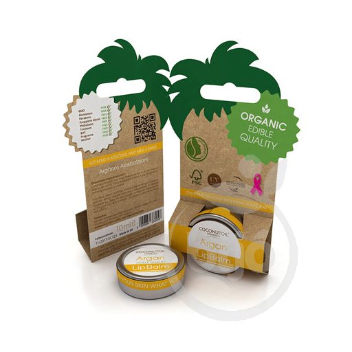 Coconutoil cosmetics bio ajakápoló argánolajos balzsam 10 ml