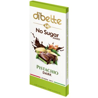   Dibette NAS pisztácia ízű krémmel töltött étcsokoládé hozzáadott cukor nélkül maltittal 52% kakaó 80 g