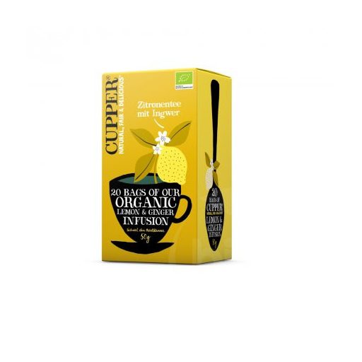 Cupper bio lemon&ginger citrom-gyömbér gyümölcstea 20db 50 g