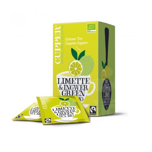 Cupper bio lime&ginger lime-gyömbér zöld tea 20 db 35 g