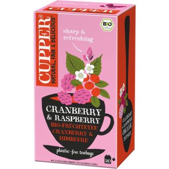   Cupper bio cranberry&raspberry tőzegáfonya-málna tea 20 db 40 g