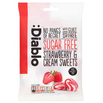   Diablo cukormentes tejszínes epres cukorka, édesítőszerrel 75 g