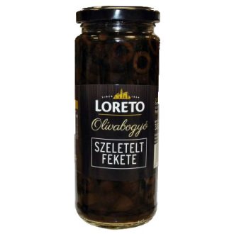 Loreto szeletelt fekete olivabogyó 430 g