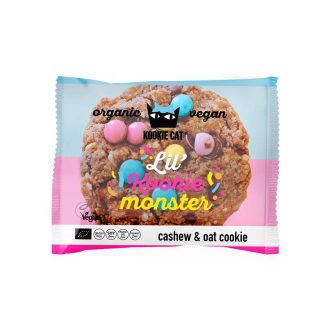   Kookie Cat bio vegán gluténmentes zabkeksz cukorkás, csokidarabos 50 g