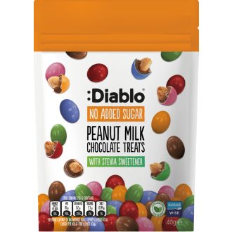   Diablo drazsé földimogyorós tejcsokoládéban és cukorbevonattal hozzáadott cukor nélkül 40 g