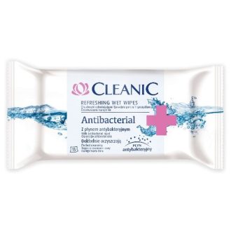   Cleanic antibakteriális nedvesített frissítő törlőkendő 15 db