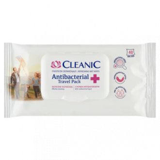   Cleanic antibakteriális nedvesített frissítő törlőkendő családi kiszerelés 40 db