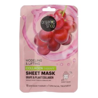   Organic Shop bio fátyolmaszk feszesítő szőlővel és növényi kollagénnel 25 g