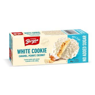   Bergen white cookie fehércsoki bevonatos kókuszos keksz hozzáadott cukor nélkül 100 g