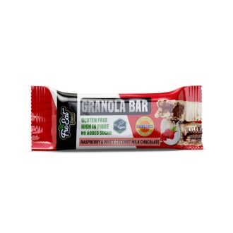   Dia-Wellness - FreEat Food Málnás Granola Bar kókusztejes fehér csokoládéval mártva 50g