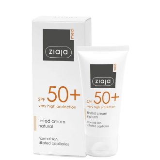   Ziaja Med napvédő színezett krém, natúr tónus, kitágult hajszáleres bőrre ff50+ 50 ml