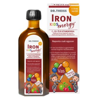   Dr.Theiss iron energy kids folyékony étrend-kiegészítő vassal és vitaminokkal 4 éves kortól 250 ml
