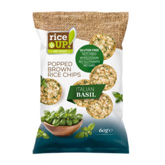 Rice Up barna rizs chips italian basil ízű 60 g