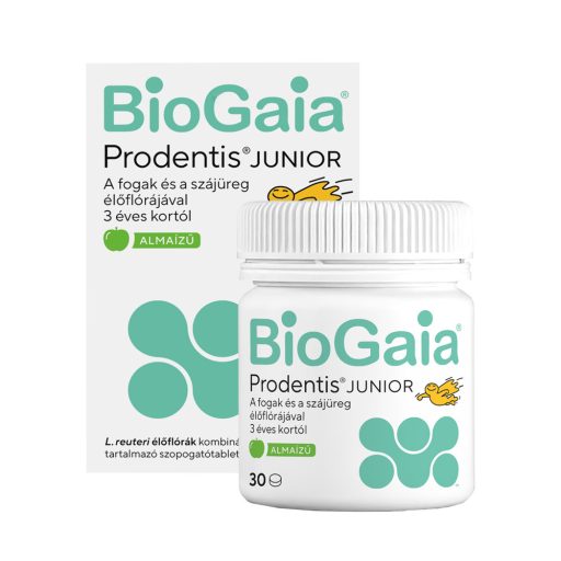 Biogaia prodentis junior szopogatótabletta alma ízű 3 éves kortól 30 db