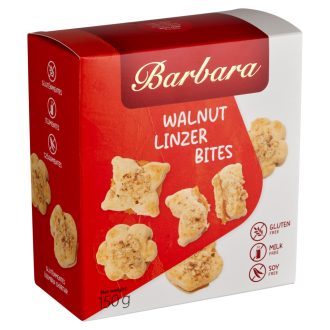   Barbara gluténmentes dióval szórt, kajszibarackízzel töltött linzer omlós teasütemény 150 g