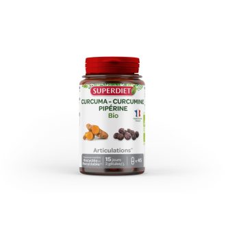   Superdiet kurkuma feketebors kapszula az ízületek támogatására vegán 45 db