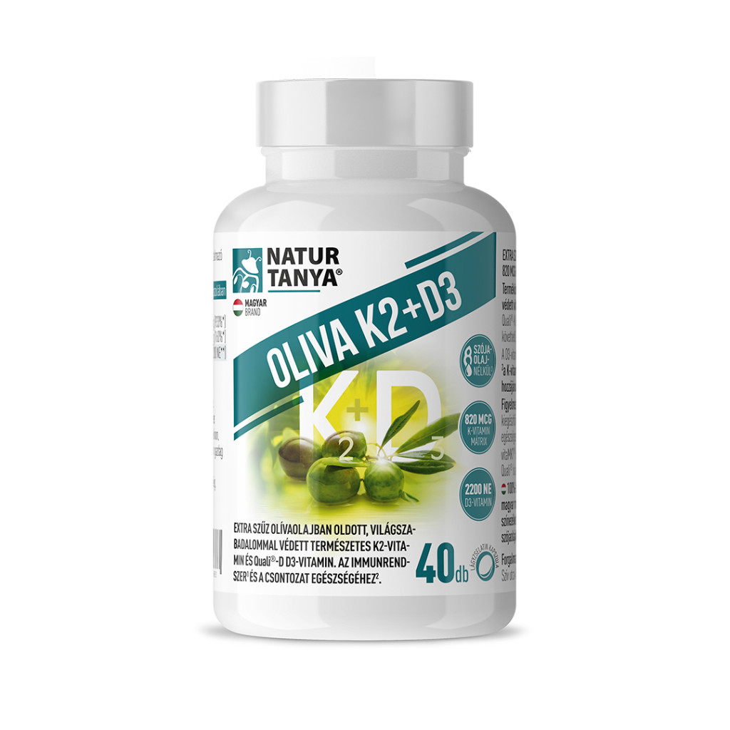Natur Tanya® Oliva K2 + D3 Világszabadalom kapszula 40 db – K2- és D3-vitamin 