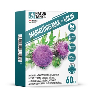 Natur Tanya® Máriatövis Max+Kolin tabletta 60 db Magas hatóanyagtartalmú támogatás a máj egészségért