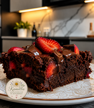 Diétás epres brownie 