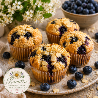 Gluténmentes áfonyás muffin mandulalisztből 🫐🧁